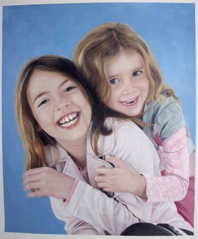 Custom oil portrait, hand painted oil painting on canvas, children portrait, kids portrait